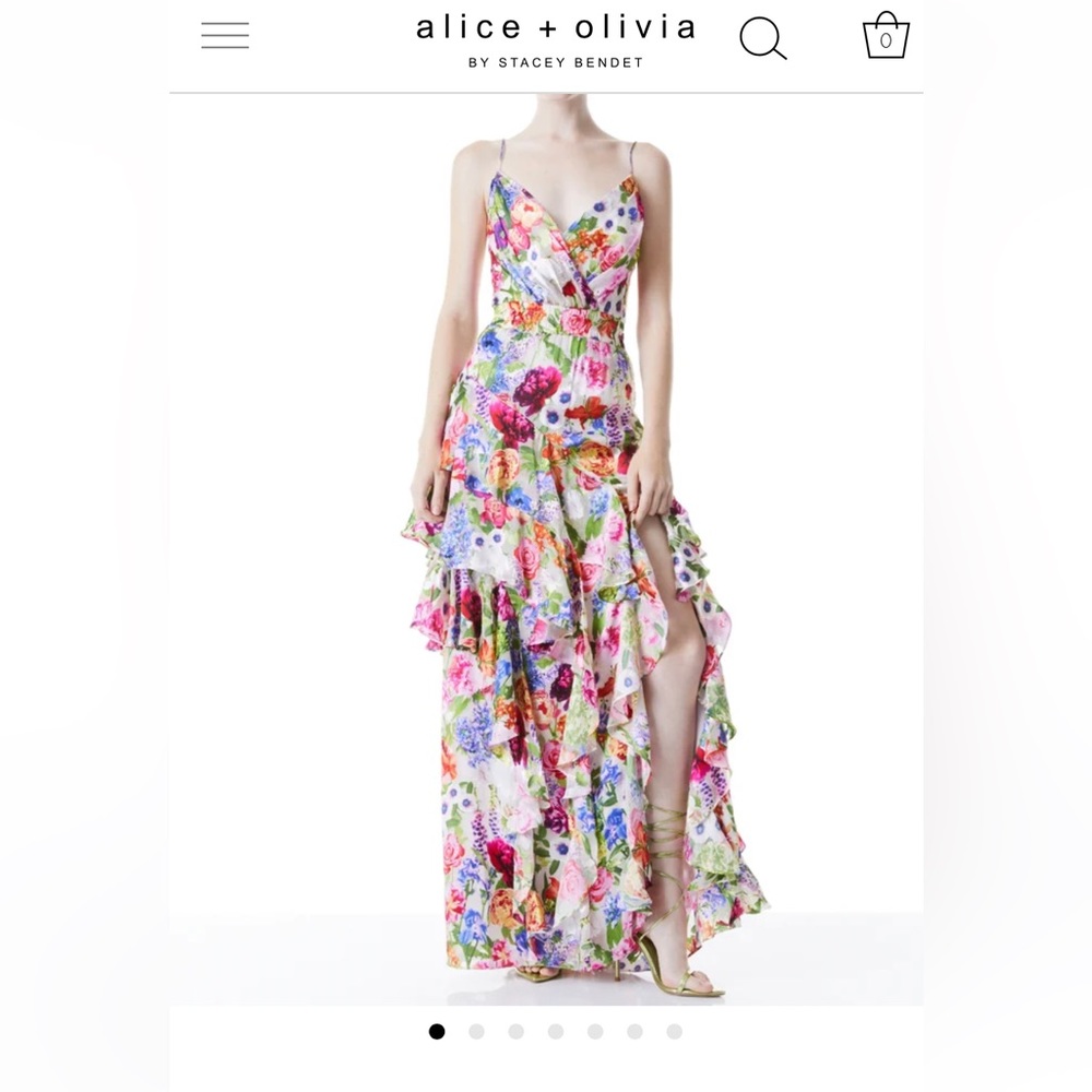 Hayden V-neck Front Split Dress in Flower Shop